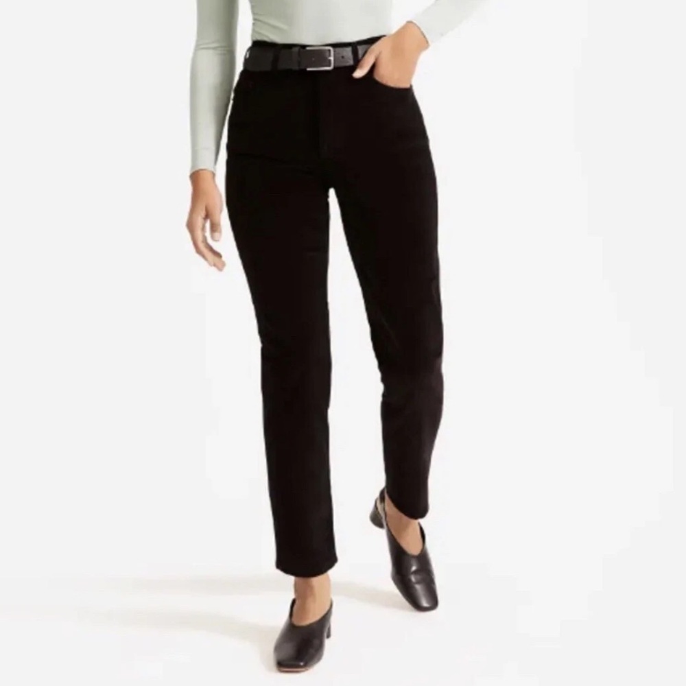 Everlane The Baby Cord Cheeky Corduroy Pants Jeans Black High Rise Straight 26